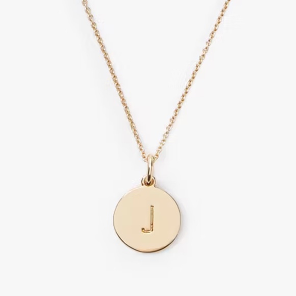Brand New Kate Spade Simple Dainty Gold Initial Pendant Necklace Letter J - Picture 1 of 4